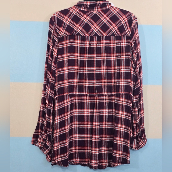 Lane Bryant Plus Size No Peak Button Front Flannel - Picture 6 of 8